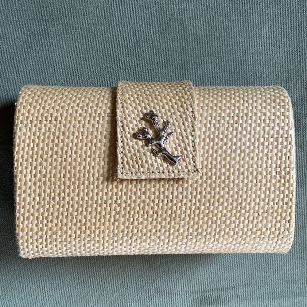 India Hicks x Crabtree & Evelyn Island Living Paper Straw Clutch Bag Minaudière - Picture 12 of 13